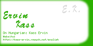 ervin kass business card